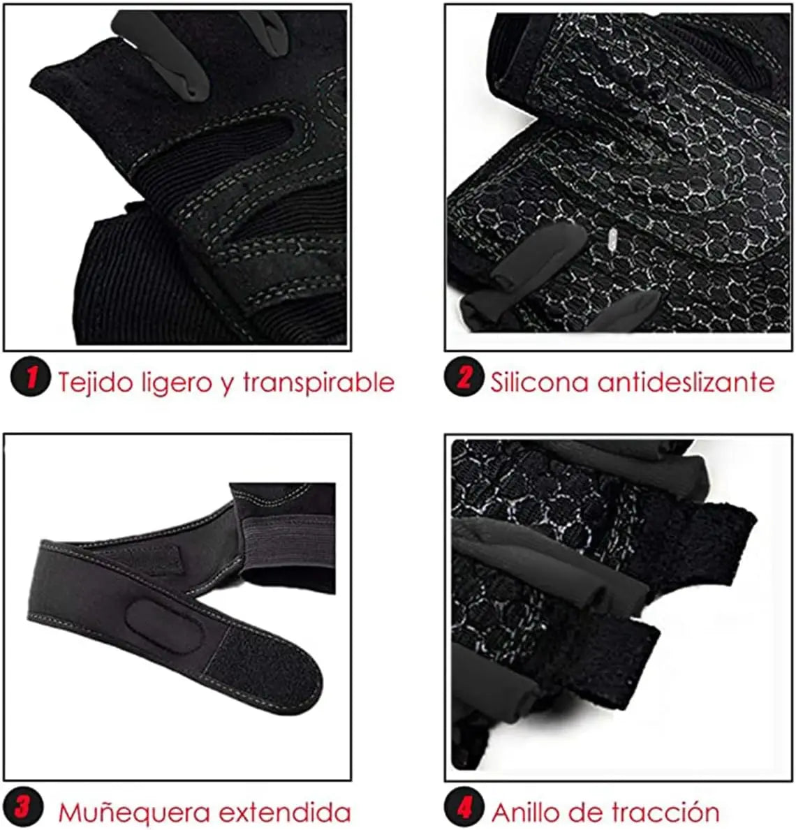 Gym Gloves, Sports Gloves, Anti-slip and Breathable Gloves, Design Wrist Protective Gloves for Men and Women for Running