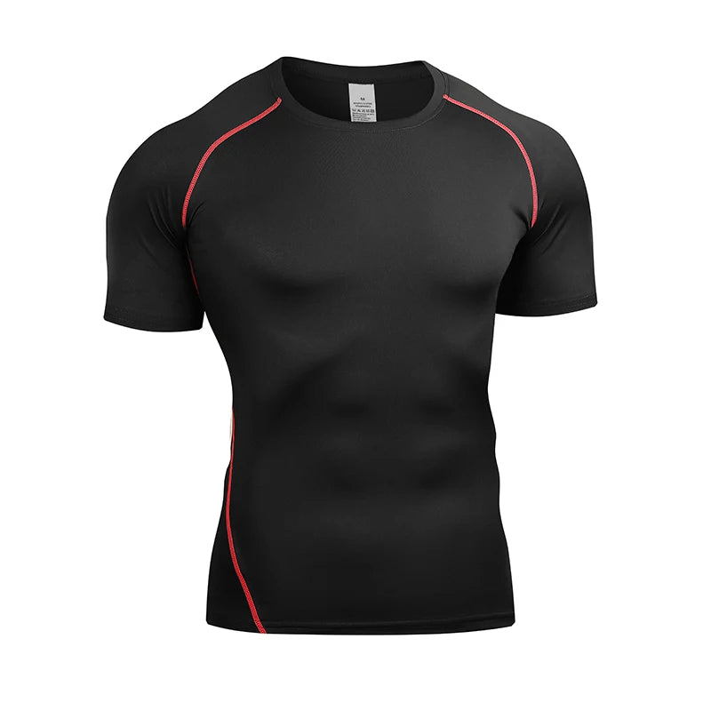 Men's Compression T Shirt Summer Sportswear Running T-shirt Elastic Quick Dry Sport Tops Tee Athletic Gym Fitness TShirts Men