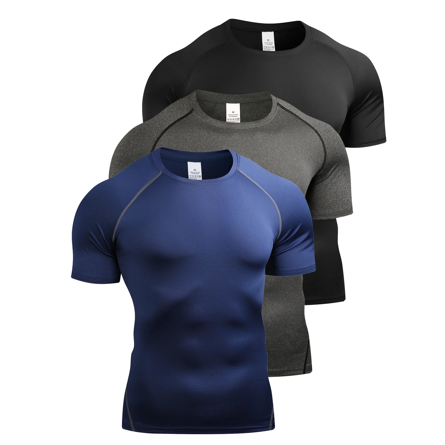 Men's Compression T Shirt Summer Sportswear Running T-shirt Elastic Quick Dry Sport Tops Tee Athletic Gym Fitness TShirts Men