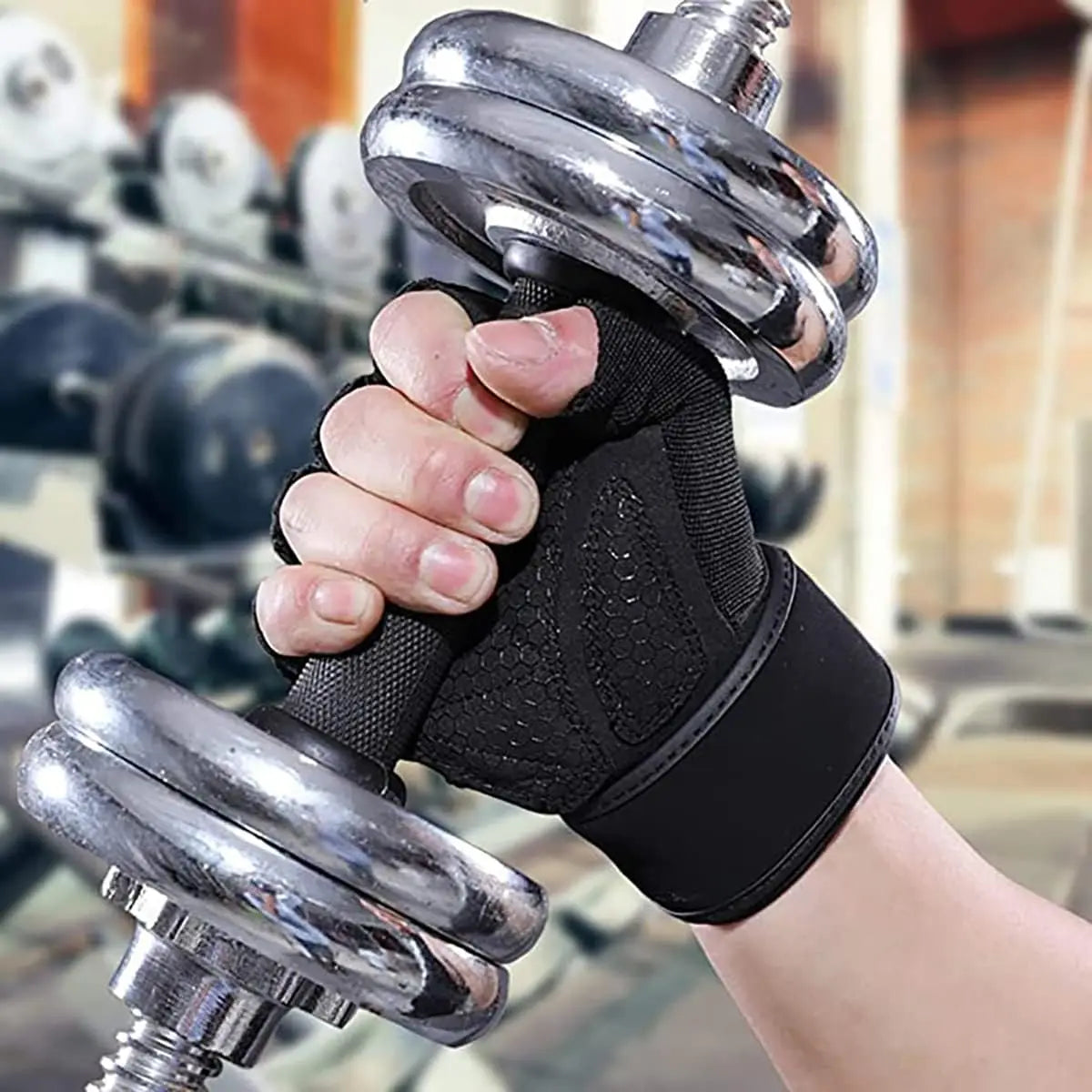 Gym Gloves, Sports Gloves, Anti-slip and Breathable Gloves, Design Wrist Protective Gloves for Men and Women for Running