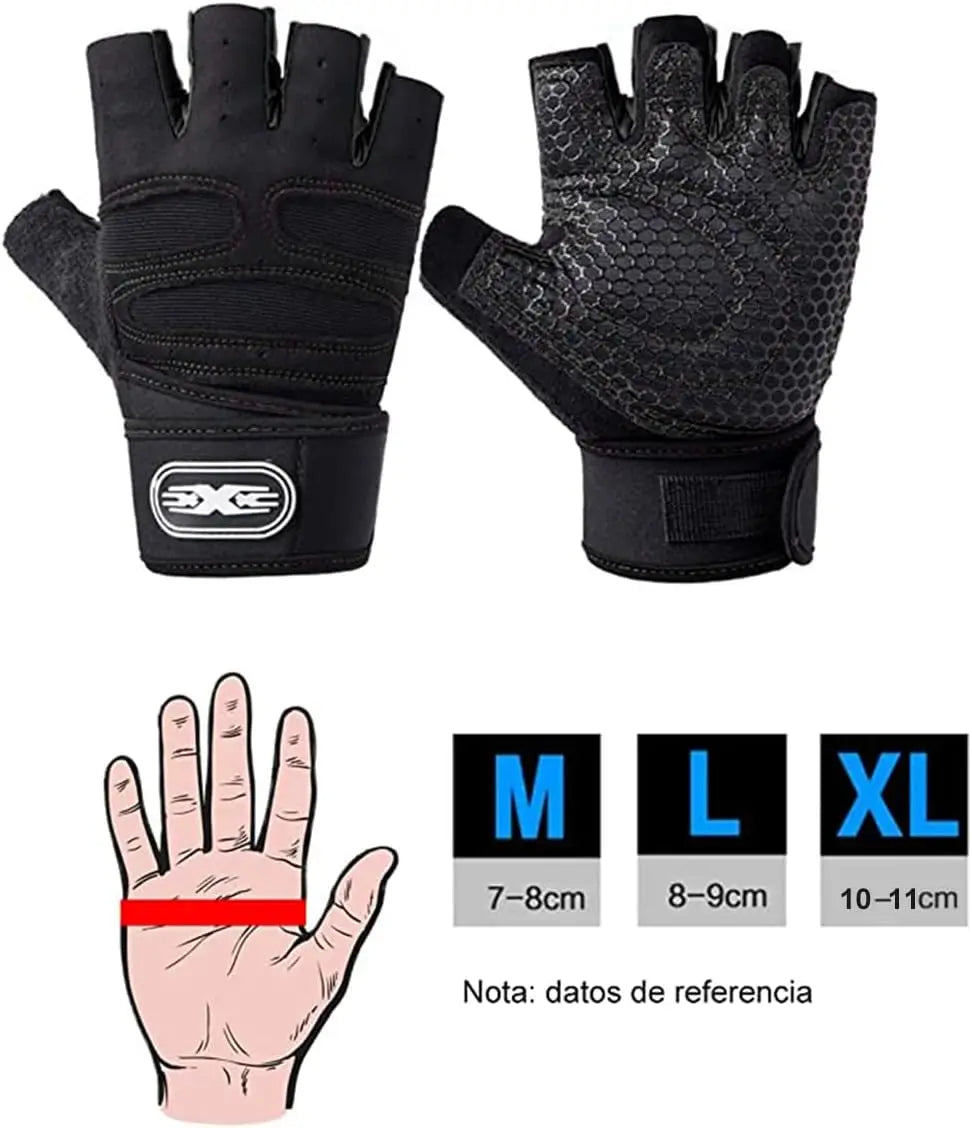 Gym Gloves, Sports Gloves, Anti-slip and Breathable Gloves, Design Wrist Protective Gloves for Men and Women for Running