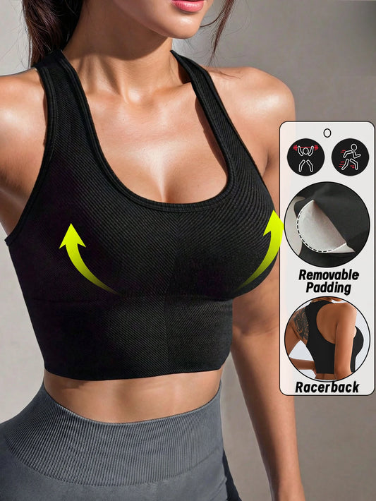 Sports Bras Workout Training Brassiere Seamless Removable Padding Bralette Summer Gym Crop Tops Outdoor Casual