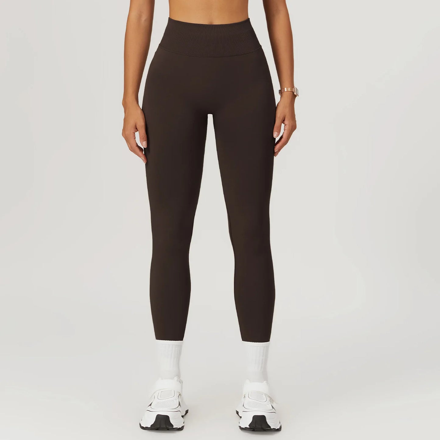 Seamless Fitness Leggings Women Sport High Waist Elastic Ribbed Yoga Leggings Gym Jogging Quick Dry Push Up Slim Pants Female