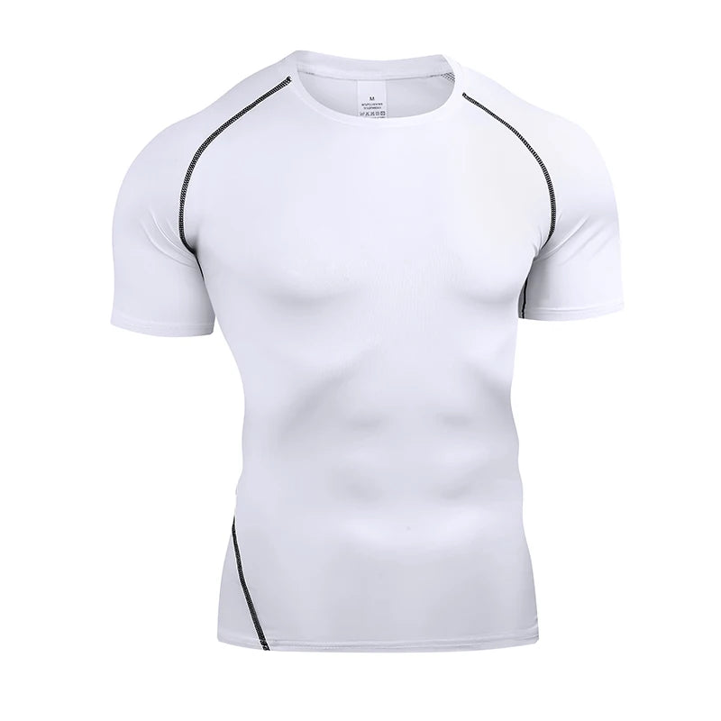 Men's Compression T Shirt Summer Sportswear Running T-shirt Elastic Quick Dry Sport Tops Tee Athletic Gym Fitness TShirts Men