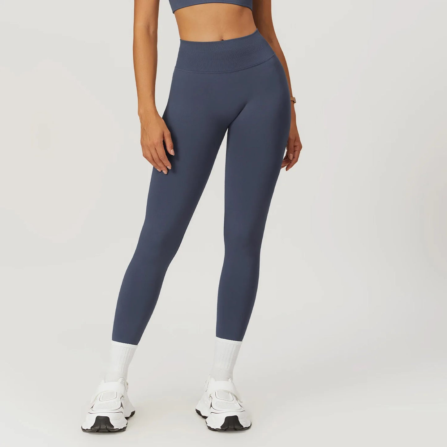 Seamless Fitness Leggings Women Sport High Waist Elastic Ribbed Yoga Leggings Gym Jogging Quick Dry Push Up Slim Pants Female