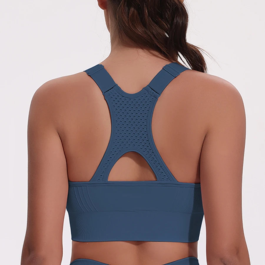 Sports Bras for Women Hollow Out Breathable Seamless Stretchy Beautiful Back Yoga Bra with Removable Cups Gym Sportswear